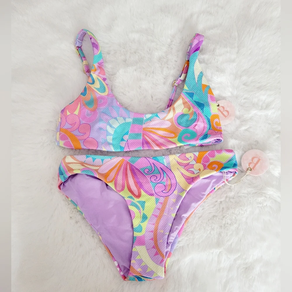 👒B SWIM BRAND NEW BIKINI TOP AND BOTTOM SIZE M - Picture 1 of 7